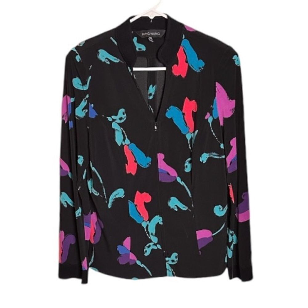 Ming Wang Multi-Color Abstract Jacket NWT Size XS | Designer Statement Jacket |